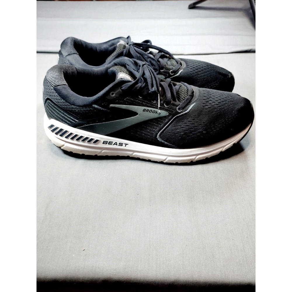 Brooks Beast 20 Running Shoes Men 11.5M Black‎ Mesh Trail Cushioned Sneakers EUC